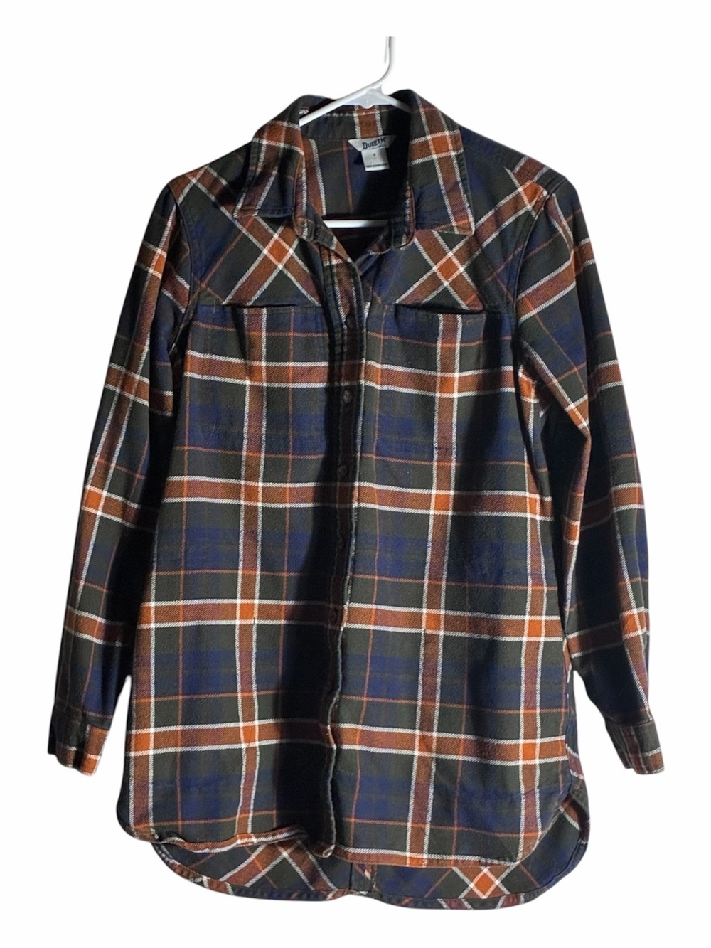 Duluth Trading Folklore plaid flannel button down shirt Sz Small
